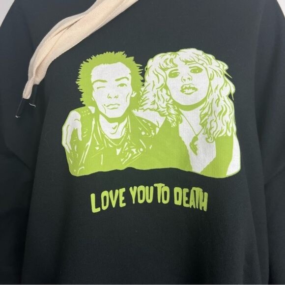SANDRINE ROSE Oversized Raw Edge Hoodie In Black - L - Picture 5 of 8